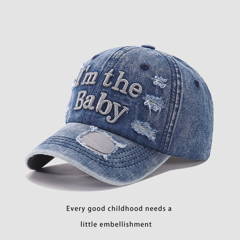 Wholesale Cotton Embroidered Letter Hole Children's Baseball Caps