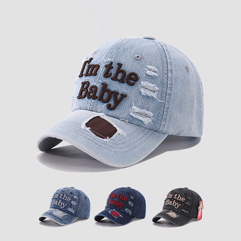 Wholesale Cotton Embroidered Letter Hole Children's Baseball Caps