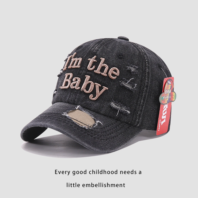 Wholesale Cotton Embroidered Letter Hole Children's Baseball Caps