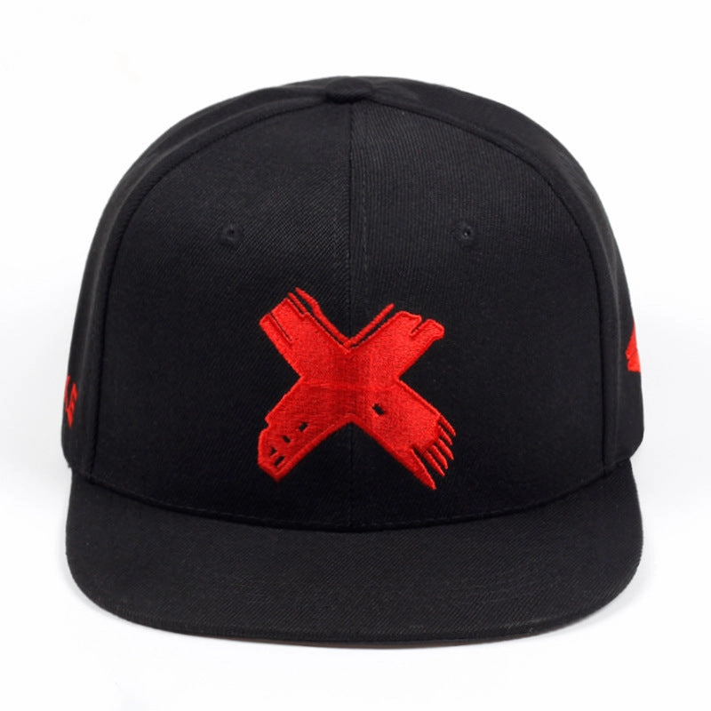 Wholesale Cotton Embroidered Letter X Flat Brim Hat
