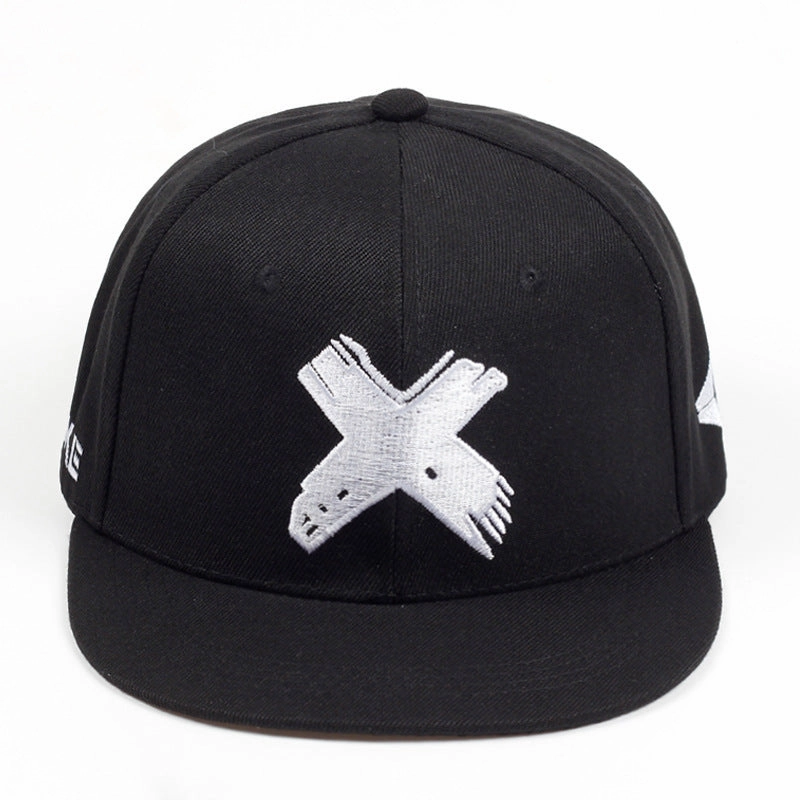 Wholesale Cotton Embroidered Letter X Flat Brim Hat