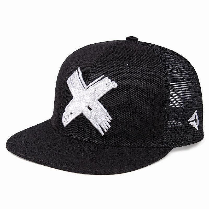 Wholesale Cotton Embroidered Letter X Flat Brim Hat