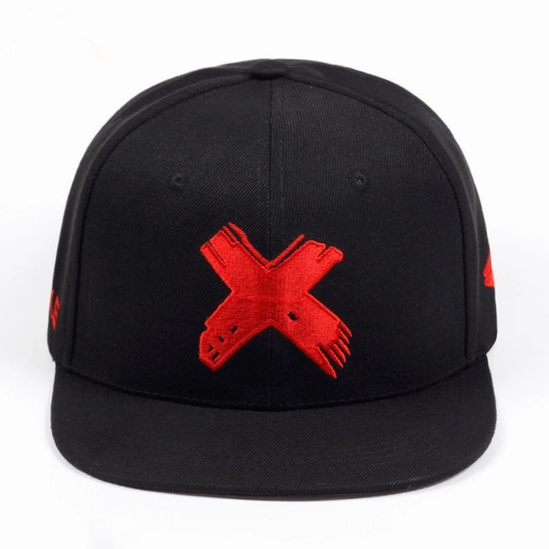 Wholesale Cotton Embroidered Letter X Flat Brim Hat