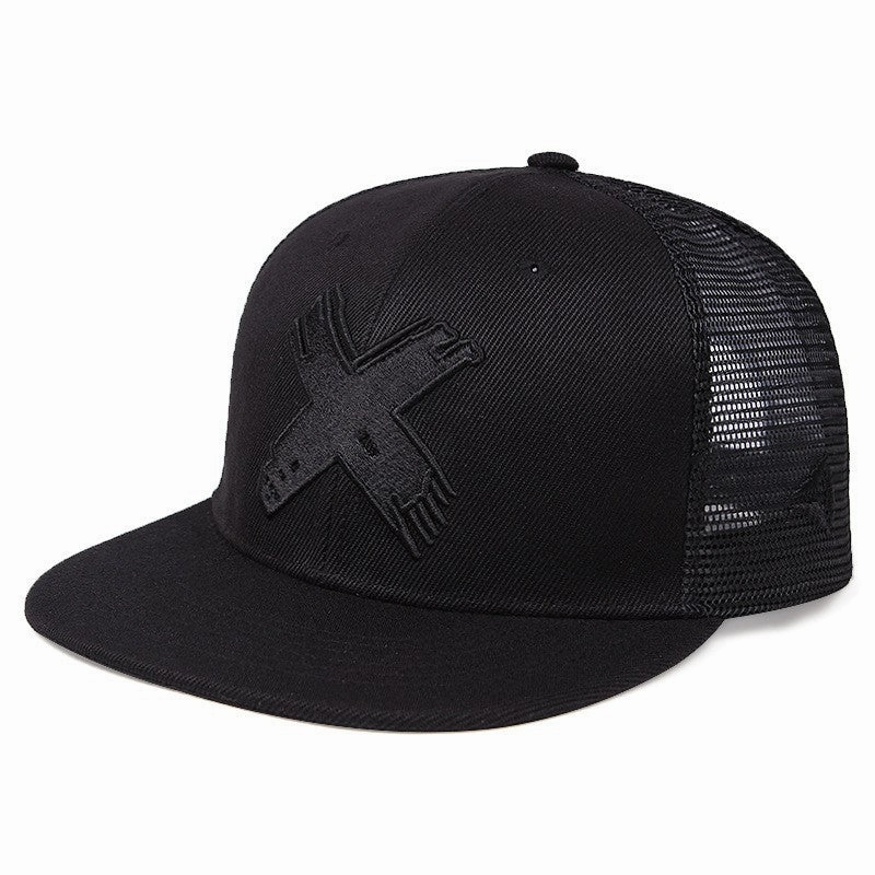 Wholesale Cotton Embroidered Letter X Flat Brim Hat