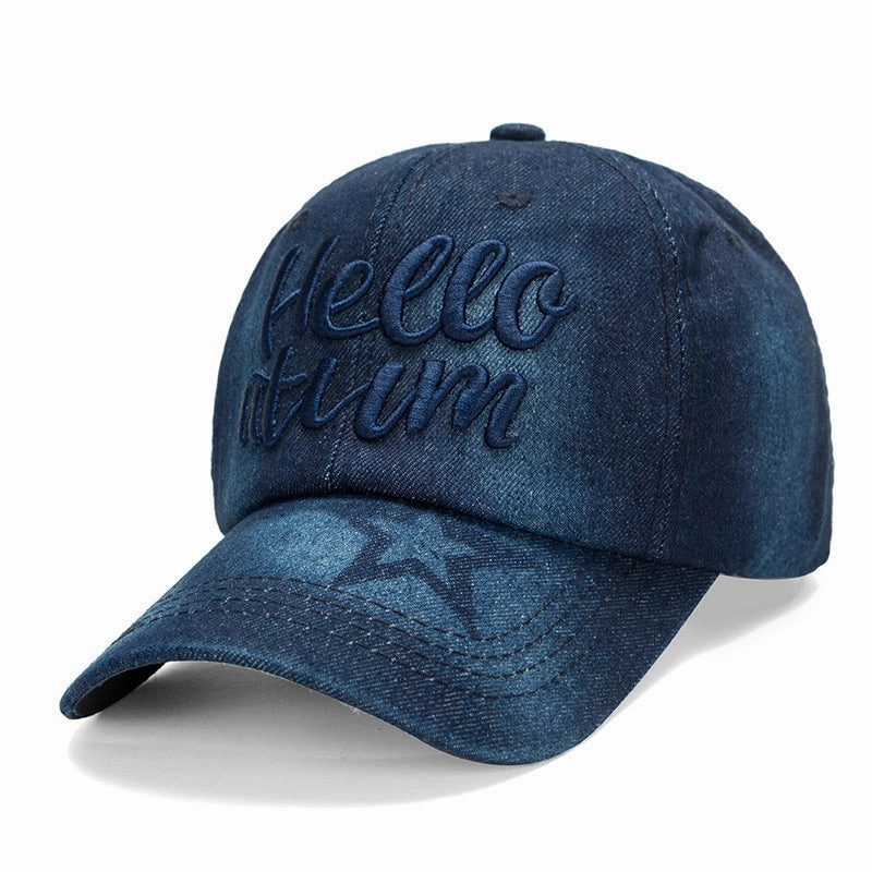 Wholesale Cotton Embroidery Wash Denim Baseball Cap