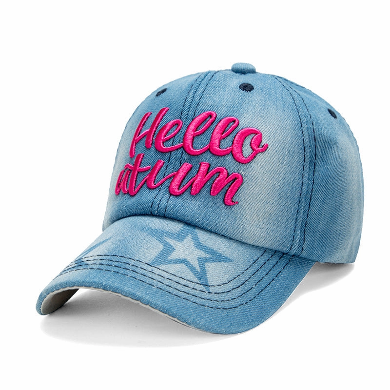 Wholesale Cotton Embroidery Wash Denim Baseball Cap