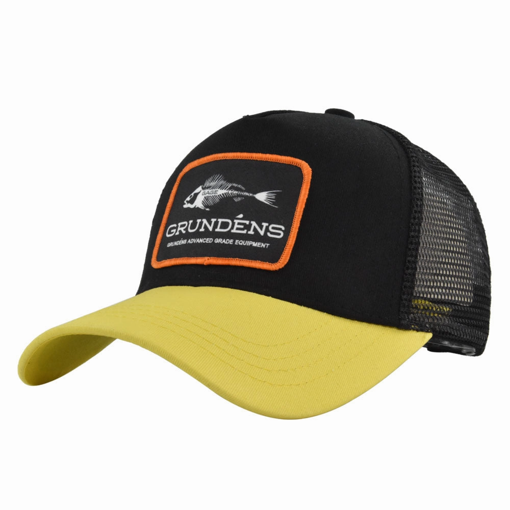 Wholesale Cotton Fish Woven Logo Truck Mesh Baseball Cap