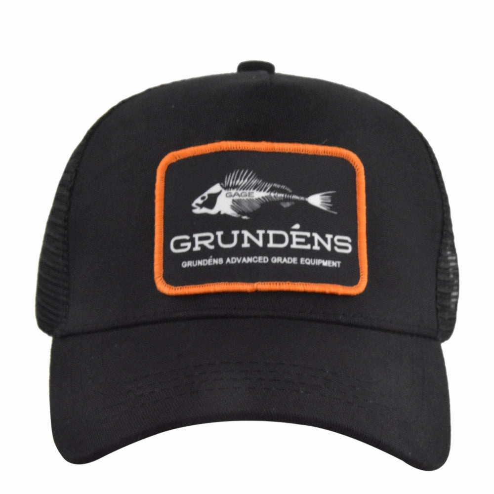 Wholesale Cotton Fish Woven Logo Truck Mesh Baseball Cap