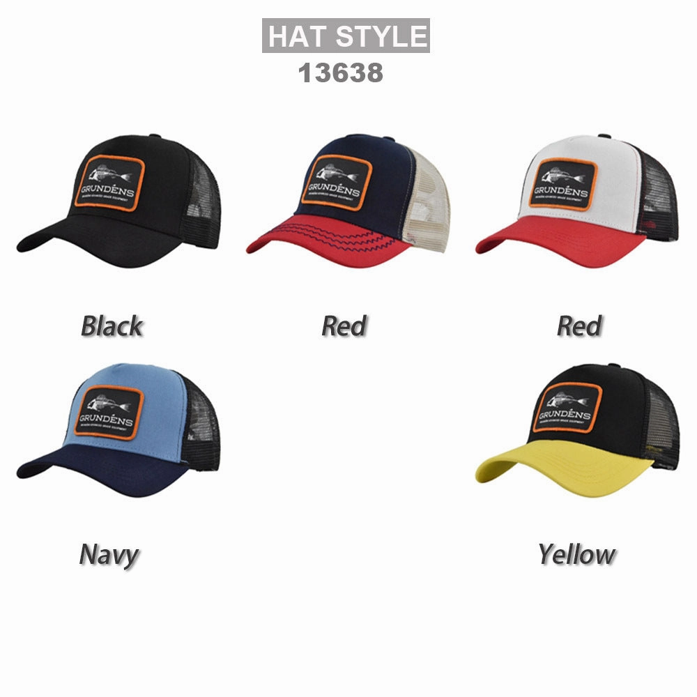 Wholesale Cotton Fish Woven Logo Truck Mesh Baseball Cap