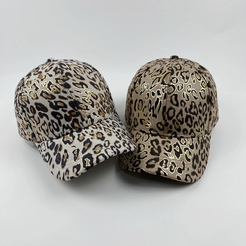 Wholesale Cotton Foil Stamping Leopard Curved Brim Baseball Cap