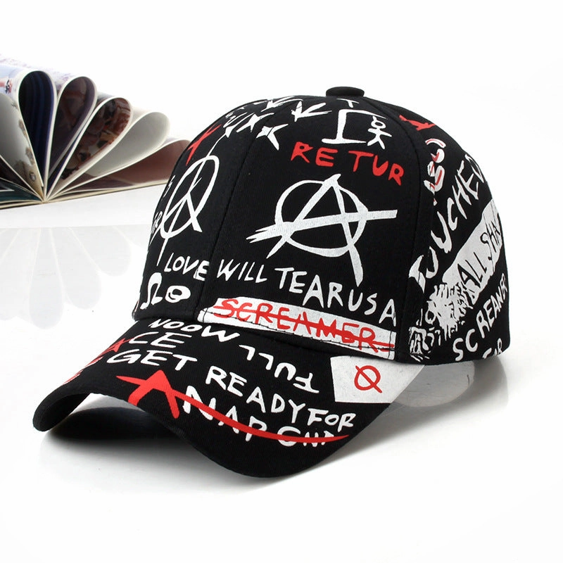 Wholesale Cotton Graffiti Print Baseball Cap