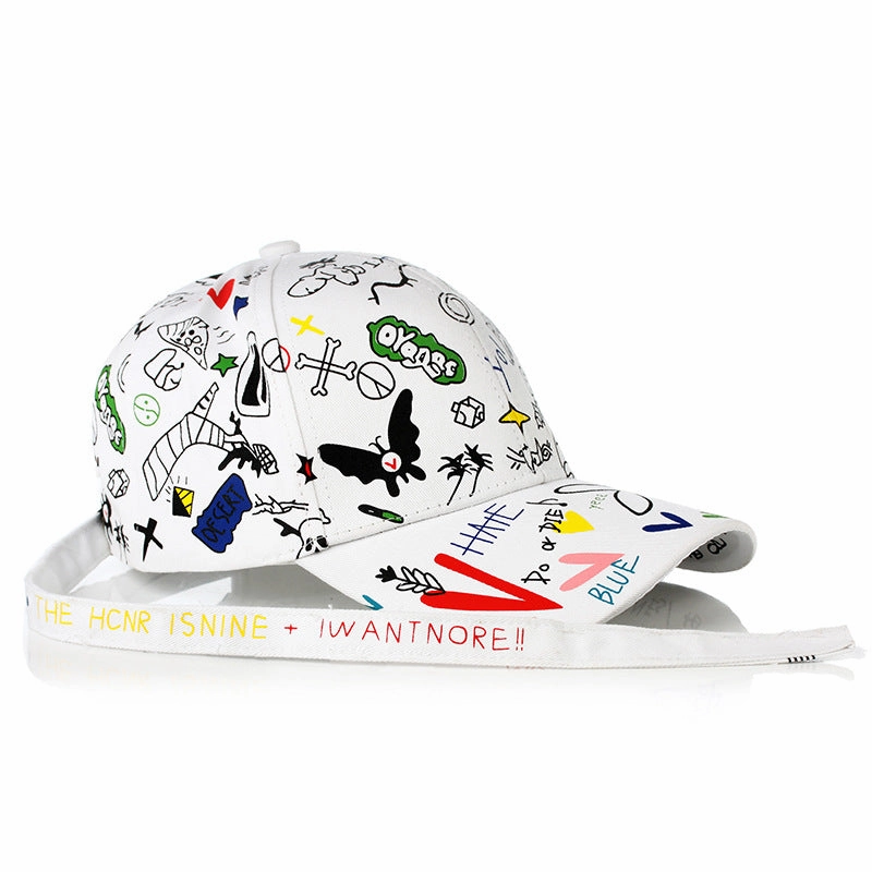 Wholesale Cotton Graffiti Print Baseball Cap