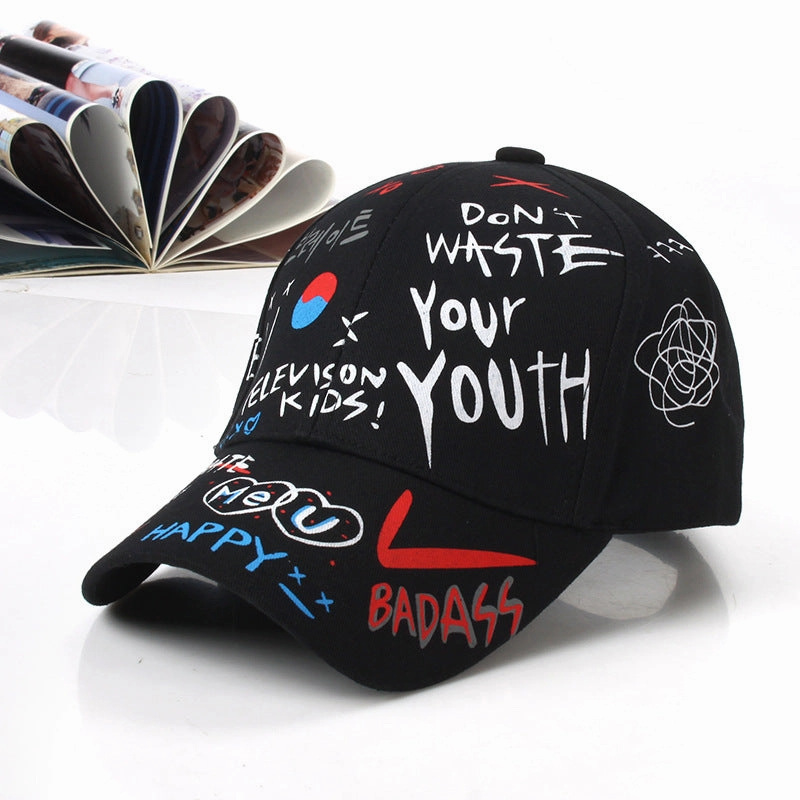 Wholesale Cotton Graffiti Print Baseball Cap
