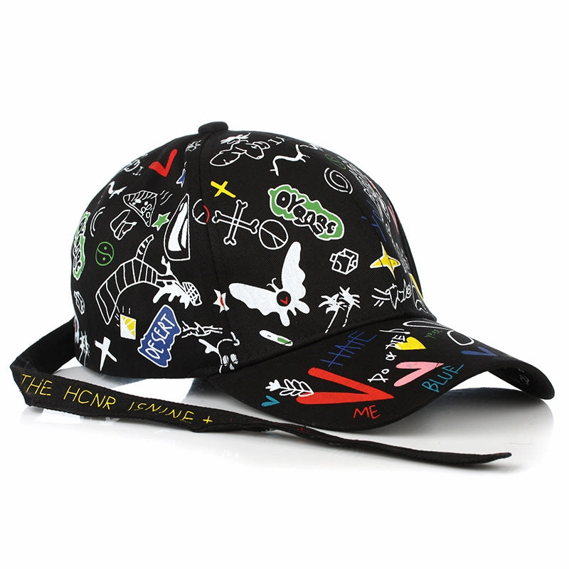 Wholesale Cotton Graffiti Print Baseball Cap