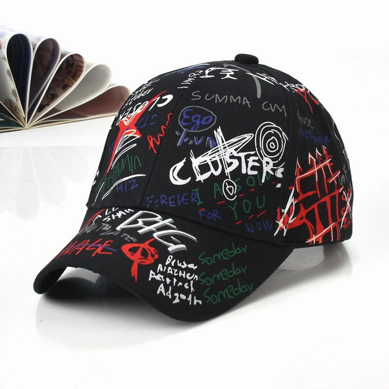 Wholesale Cotton Graffiti Print Baseball Cap