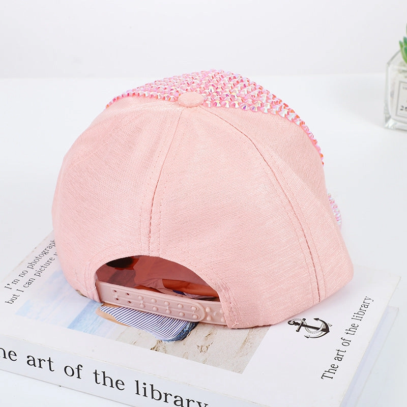Wholesale Cotton Handmade Diamond Studded Baseball Caps