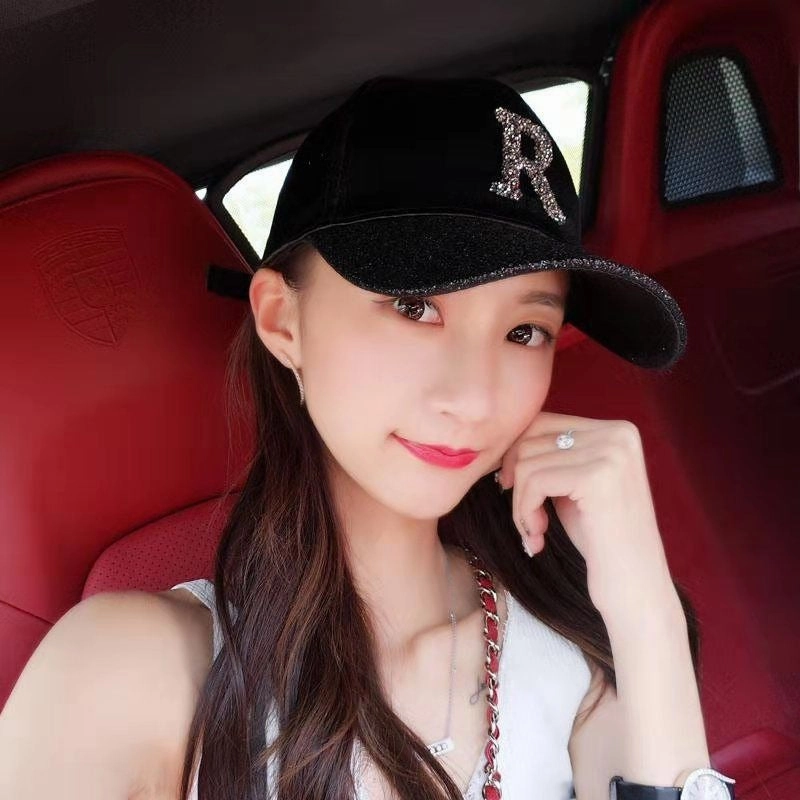 Wholesale Cotton Handmade Diamond Studded Baseball Caps