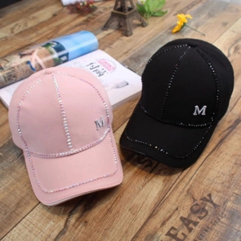 Wholesale Cotton Handmade Diamond Studded Baseball Caps