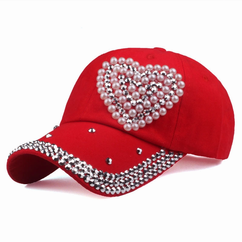 Wholesale Cotton Heart Pattern Outdoor Sun Protection Baseball Cap
