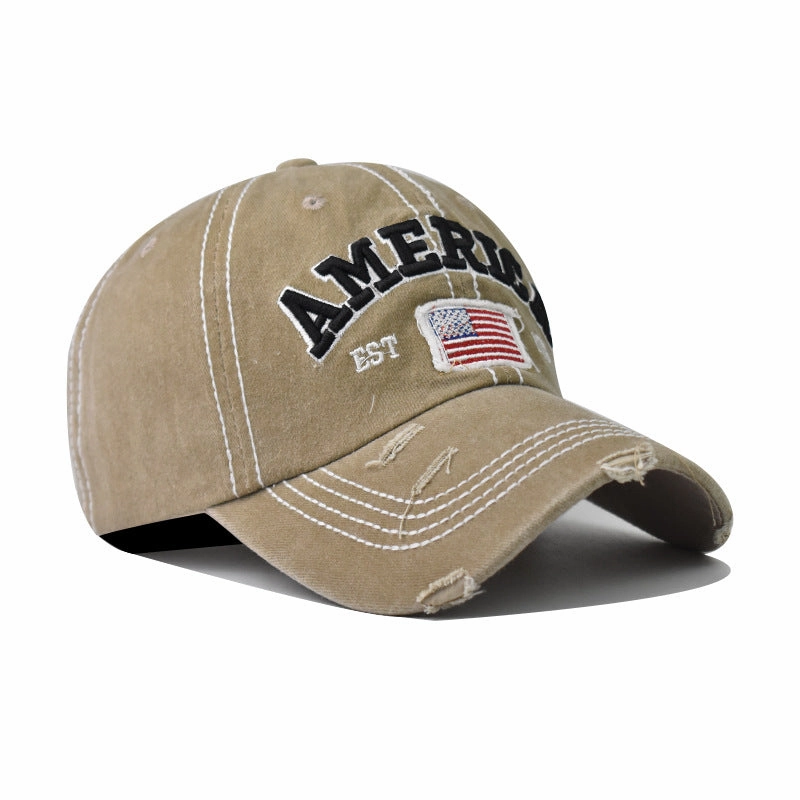Wholesale Cotton Independence Day Flag Embroidered Baseball Cap