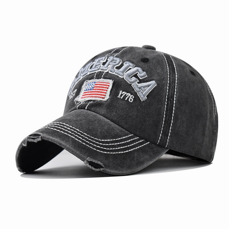 Wholesale Cotton Independence Day Flag Embroidered Baseball Cap