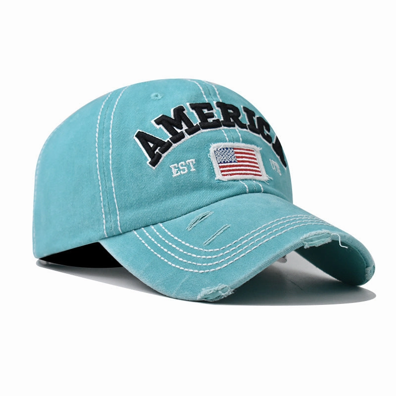 Wholesale Cotton Independence Day Flag Embroidered Baseball Cap