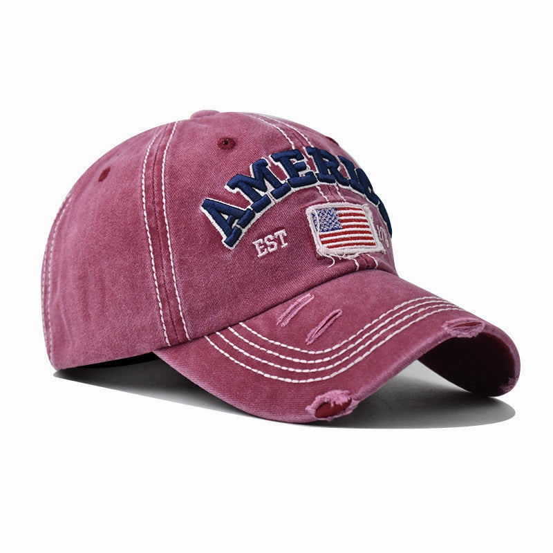 Wholesale Cotton Independence Day Flag Embroidered Baseball Cap