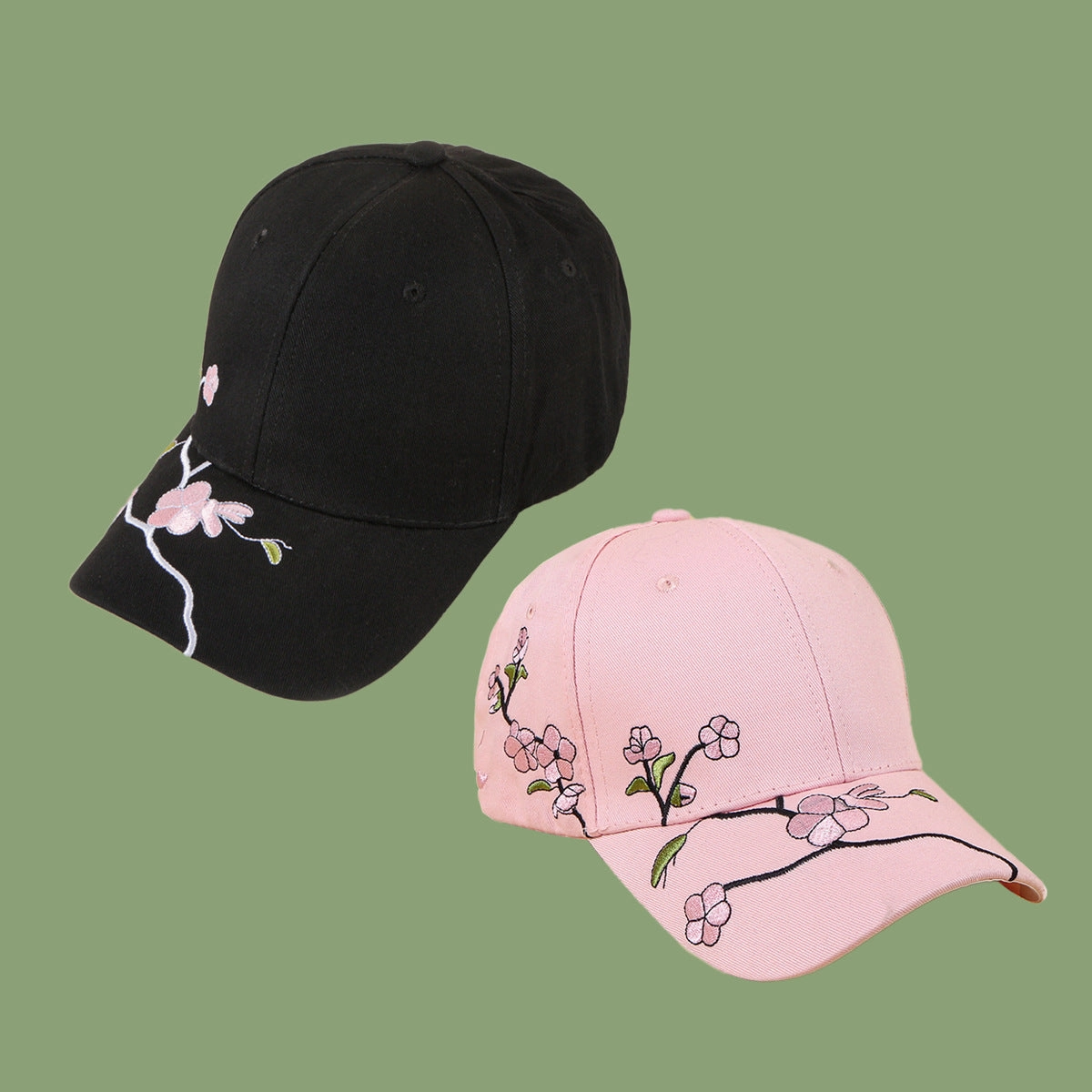 Wholesale Cotton Korean Style Embroidery Plum Blossom Baseball Cap
