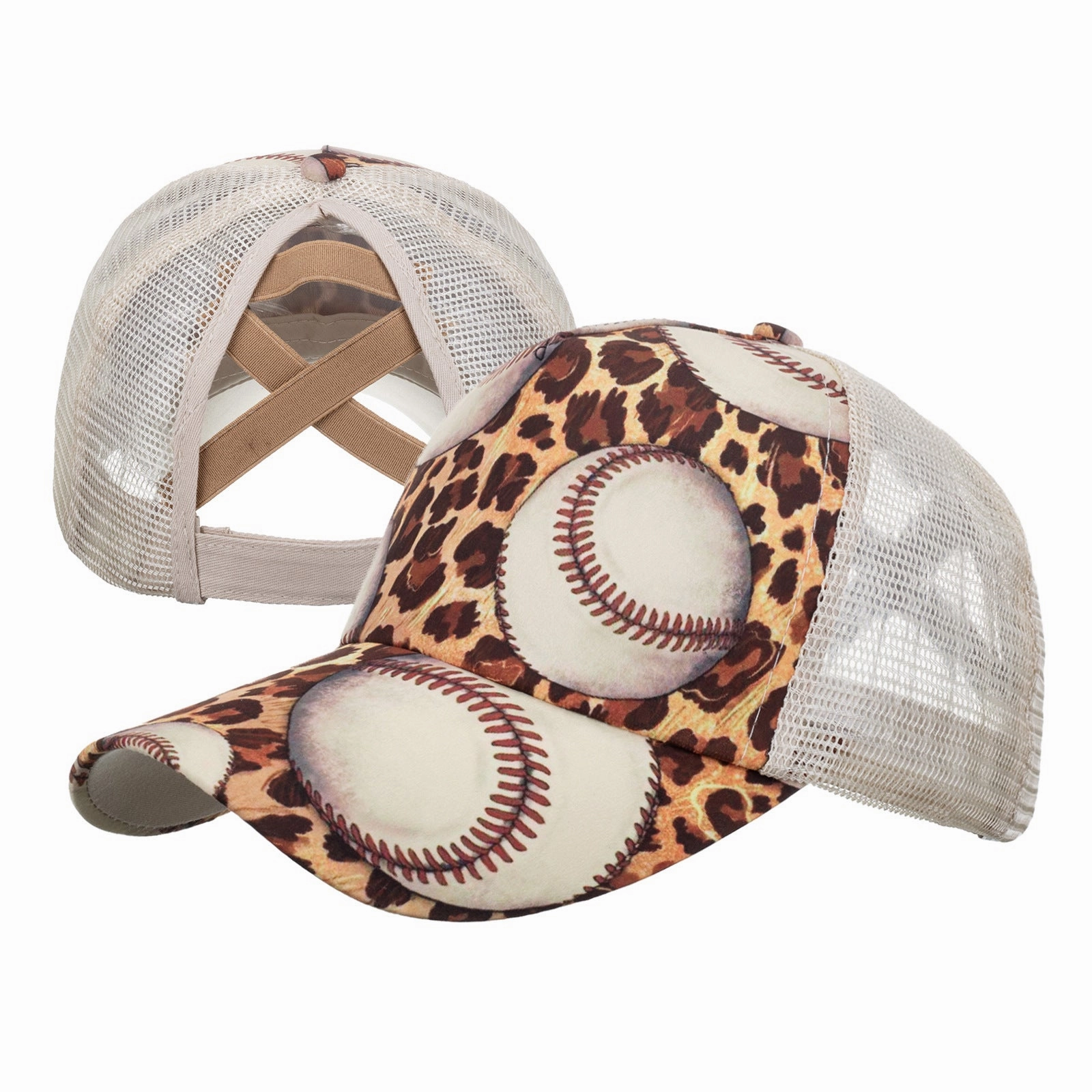 Wholesale Cotton Leopard Horizontal Bar Baseball Cap