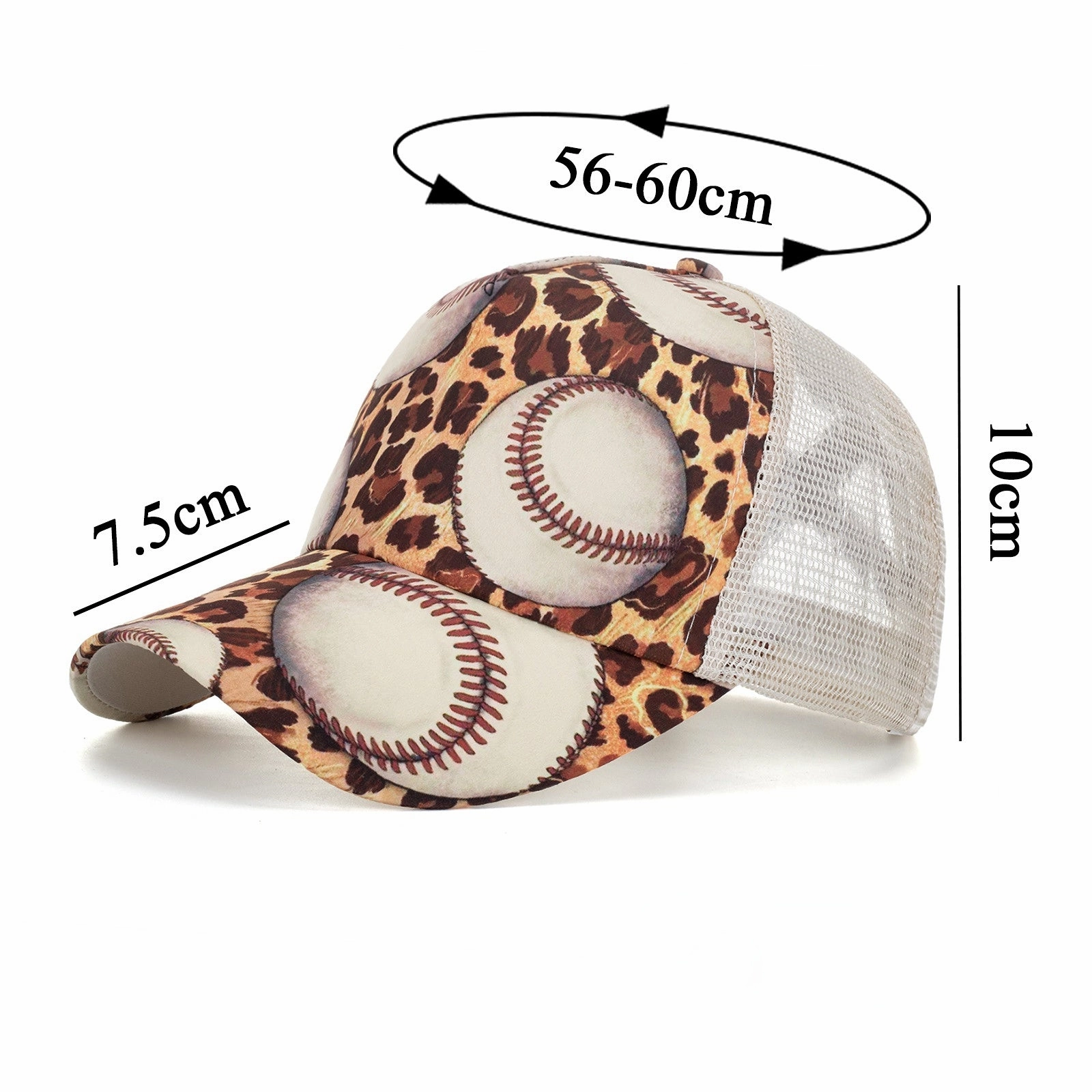 Wholesale Cotton Leopard Horizontal Bar Baseball Cap