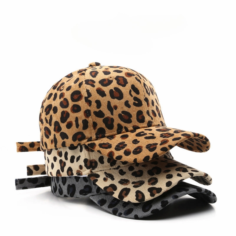 Wholesale Cotton Leopard Print Corduroy Baseball Cap