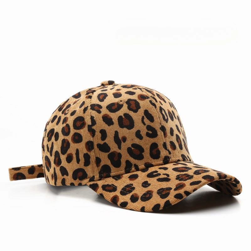 Wholesale Cotton Leopard Print Corduroy Baseball Cap