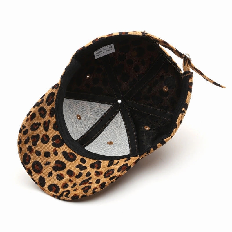 Wholesale Cotton Leopard Print Corduroy Baseball Cap