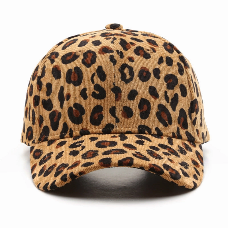 Wholesale Cotton Leopard Print Corduroy Baseball Cap