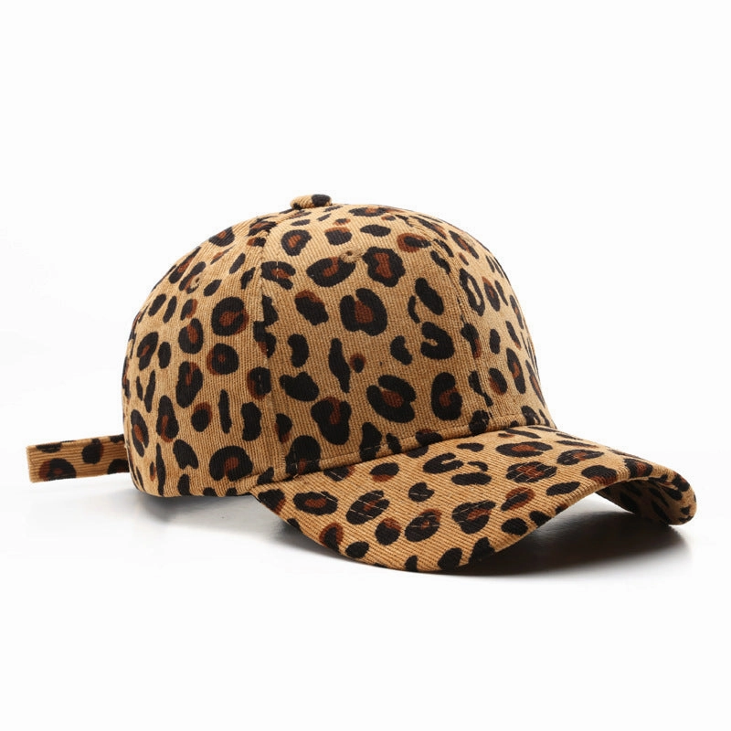 Wholesale Cotton Leopard Print Corduroy Baseball Cap