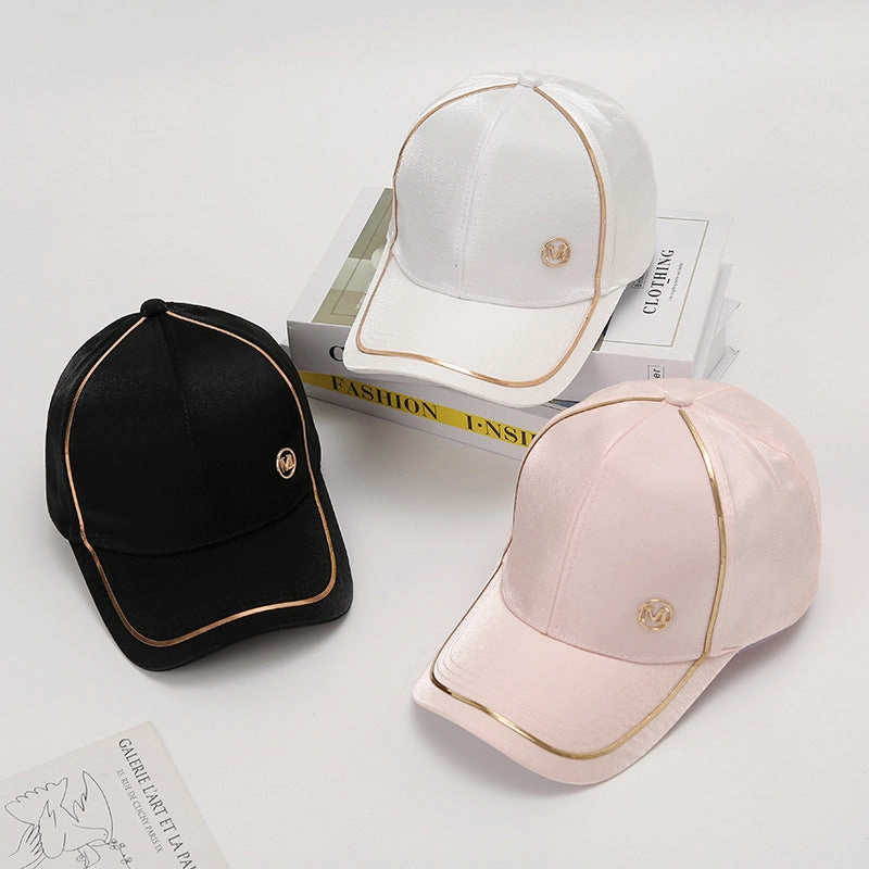 Wholesale Cotton Letter M Metal Label Peaked Cap