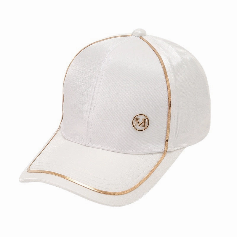 Wholesale Cotton Letter M Metal Label Peaked Cap