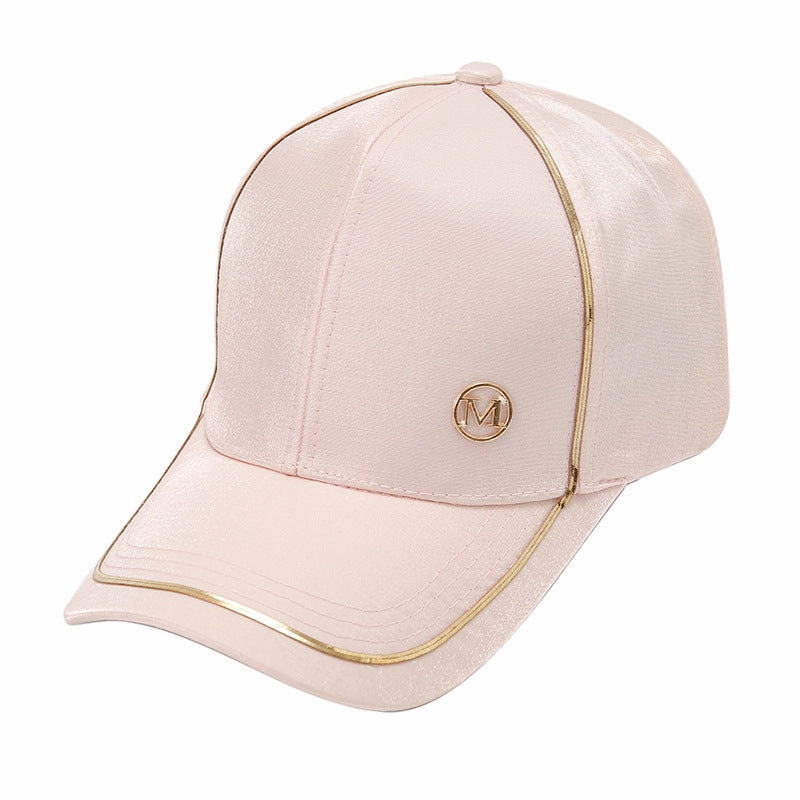 Wholesale Cotton Letter M Metal Label Peaked Cap