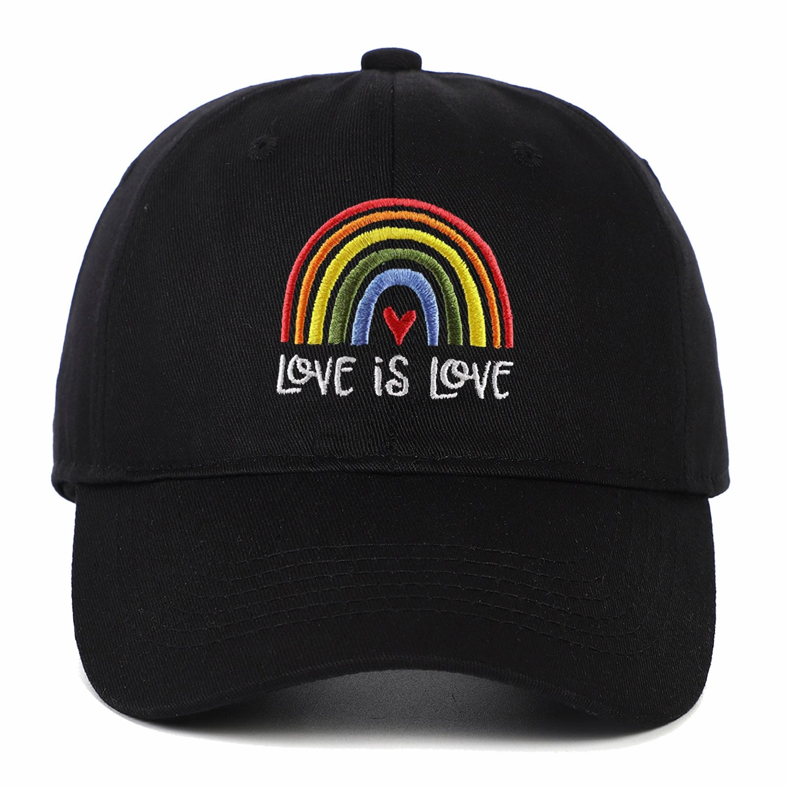 Wholesale Cotton LGBT Rainbow Love Is Love Baseball Cap