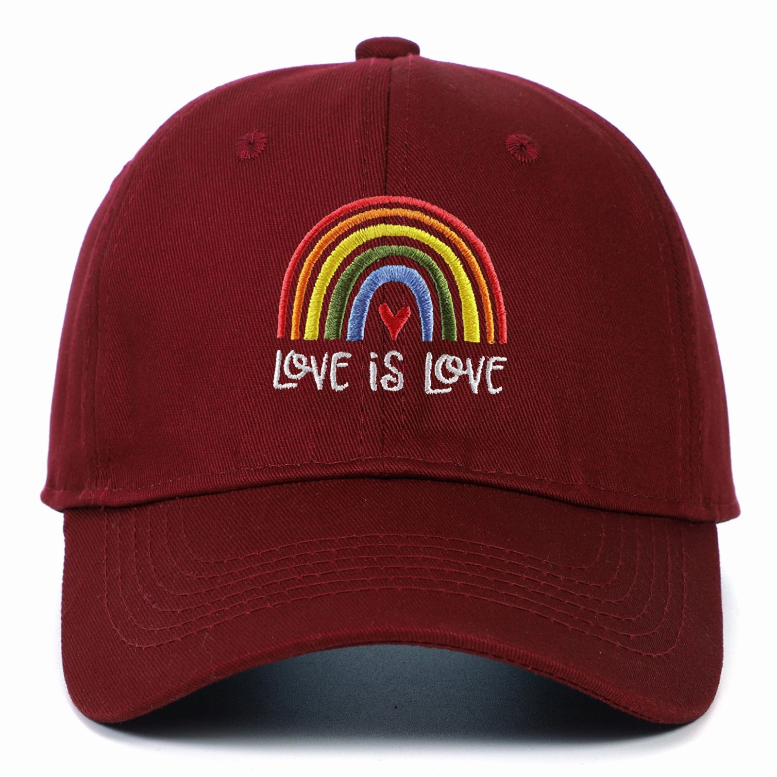 Wholesale Cotton LGBT Rainbow Love Is Love Baseball Cap
