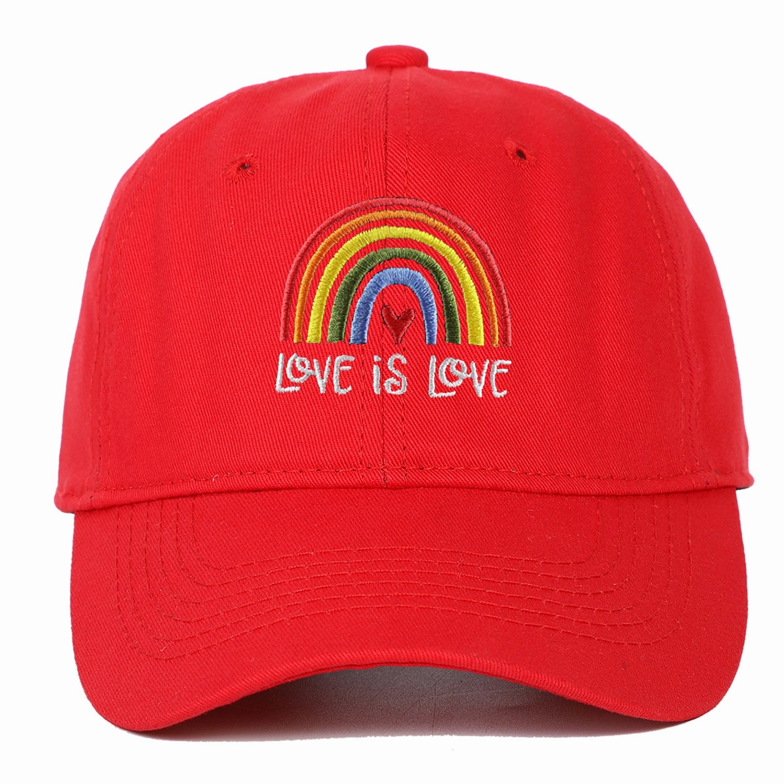 Wholesale Cotton LGBT Rainbow Love Is Love Baseball Cap
