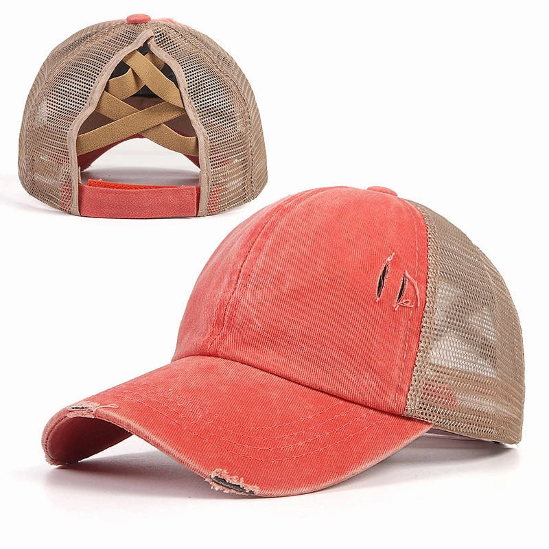 Wholesale Cotton Outdoor Sun Hat Solid Color Leopard Print Mesh Cap Baseball Cap