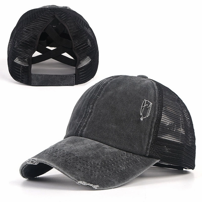 Wholesale Cotton Outdoor Sun Hat Solid Color Leopard Print Mesh Cap Baseball Cap
