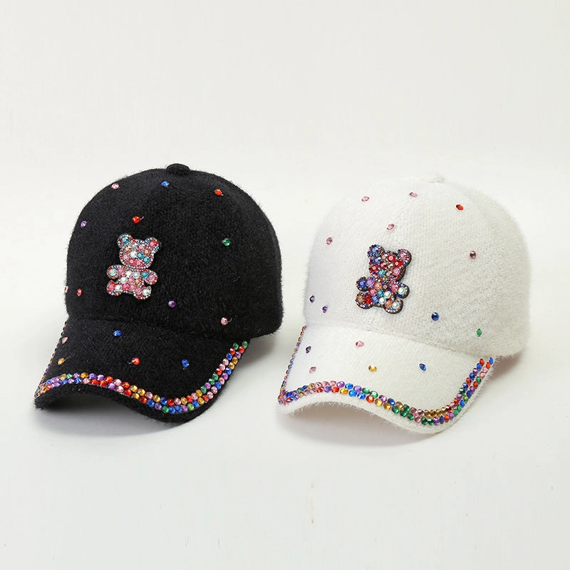 Wholesale Cotton Plush Hot Diamond Baseball Caps