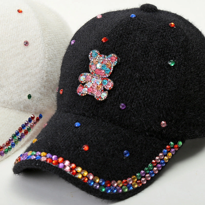 Wholesale Cotton Plush Hot Diamond Baseball Caps