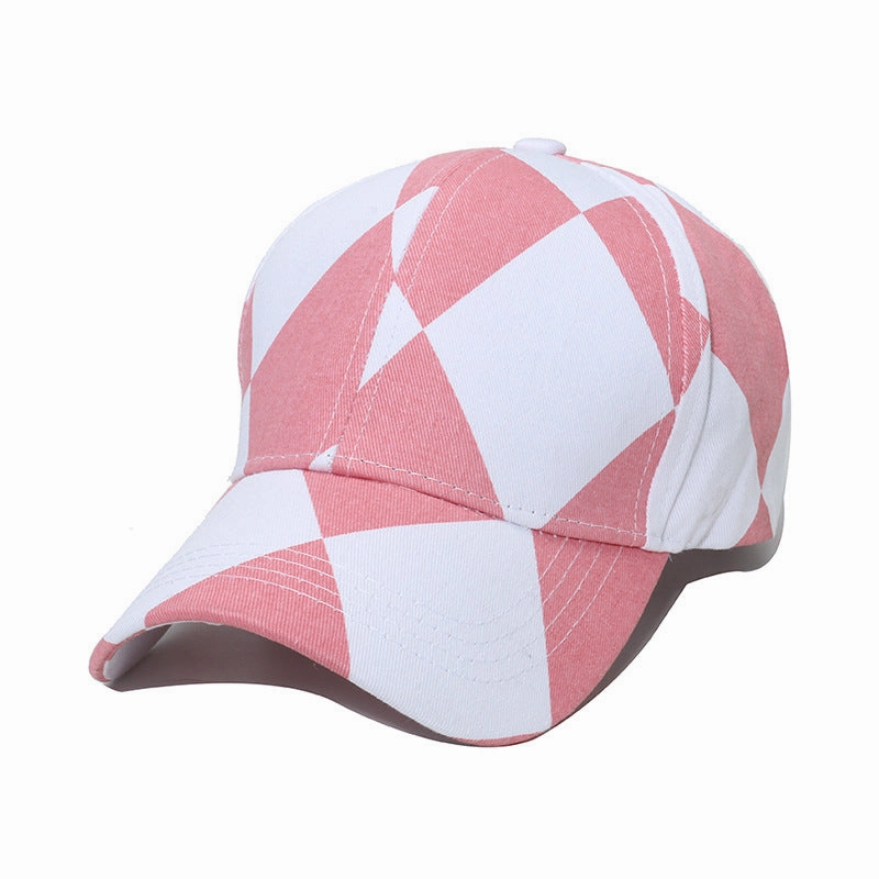 Wholesale Cotton Polyester Black and White Checkerboard Baseball Cap