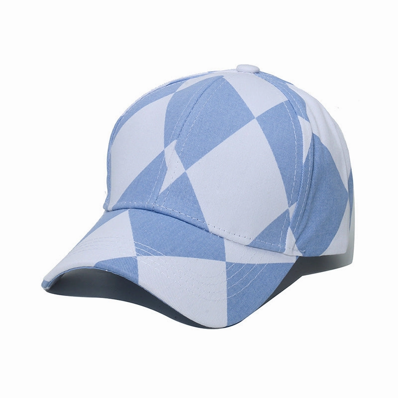 Wholesale Cotton Polyester Black and White Checkerboard Baseball Cap