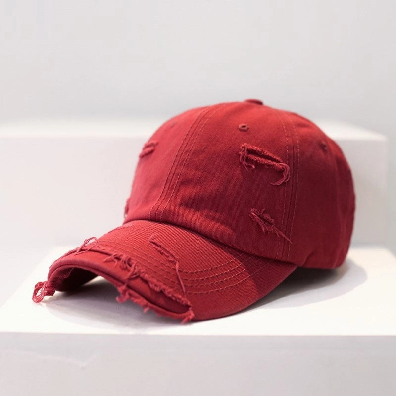 Wholesale Cotton Polyester Casual Ripped Hole Baseball Cap
