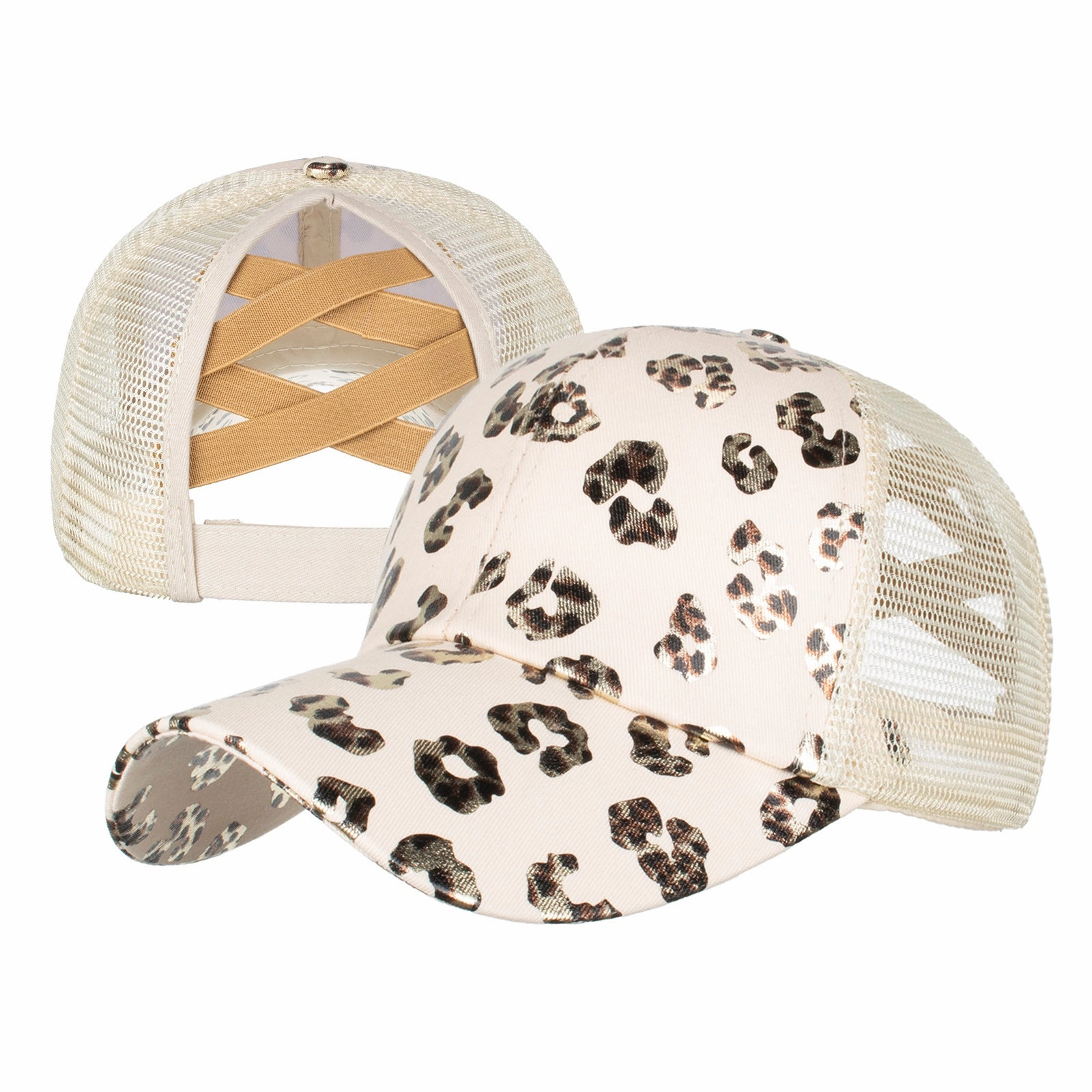 Wholesale Cotton Polyester Cross Ponytail Baseball Hats