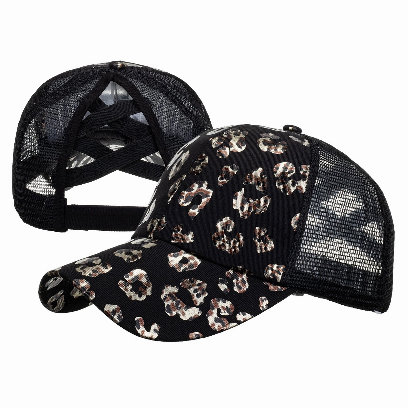 Wholesale Cotton Polyester Cross Ponytail Baseball Hats